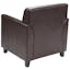 Elegant Brown LeatherSoft Fixed-Arm Chair with Wooden Frame
