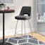 Contemporary 30" Gray Faux Leather Swivel Bar Stool with Stainless Steel Base