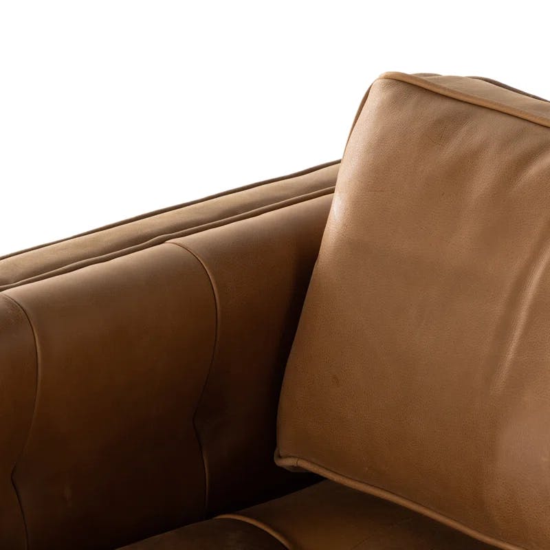 Palermo Cognac Luxurious Leather Swivel Armchair
