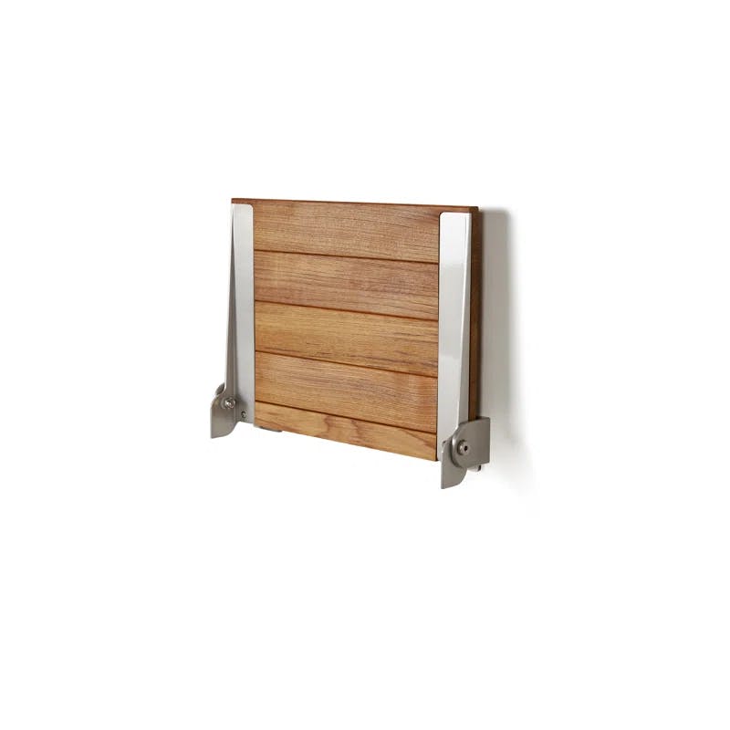Silhouette SlimLine Natural Teak Wall-Mount Folding Shower Bench