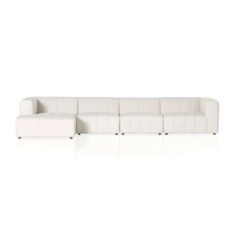Fayette Cloud Tufted 4-Piece Sectional with Ottoman