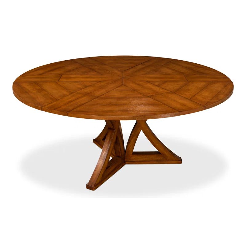 Cambridge 54'' Extendable Round Solid Wood Transitional Dining Table in Aged Tobacco