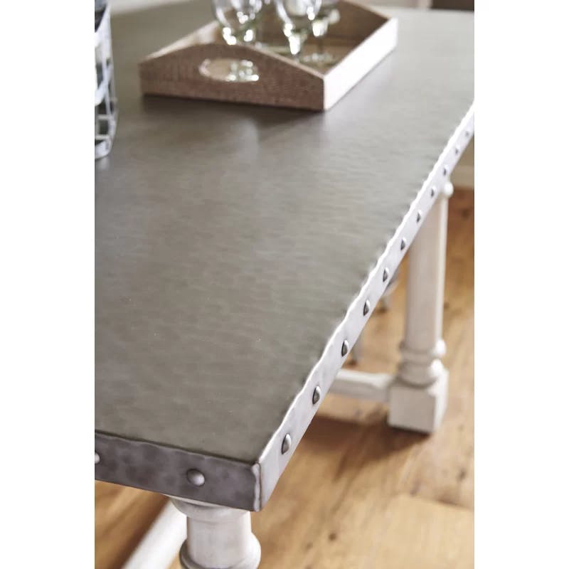 Silver Cream 66" Reclaimed Wood Counter-Height Bistro Table