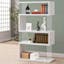 Contemporary White Wood Asymmetrical Snaking Bookshelf