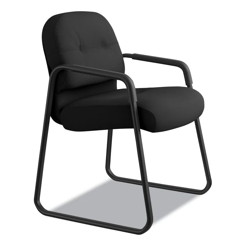 ErgoComfort High-Back Guest Chair with Memory Foam, Black Mesh & Metal Frame