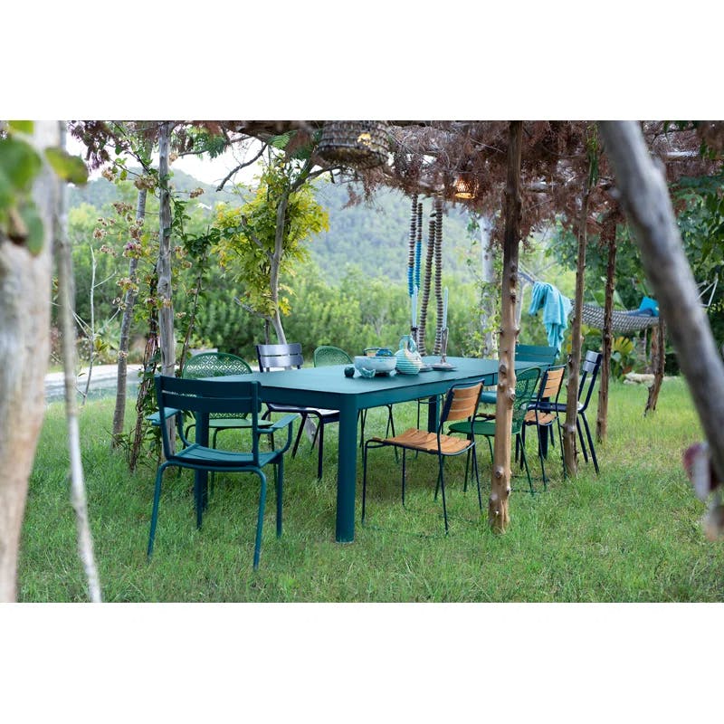 Cactus Green Aluminum Outdoor Stacking Dining Side Chair, Set of 4