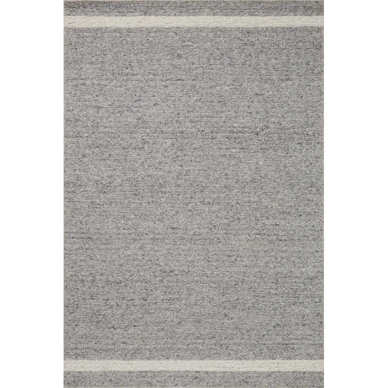 Ivory Stripe Hand-Tufted Wool Area Rug 5' x 7'