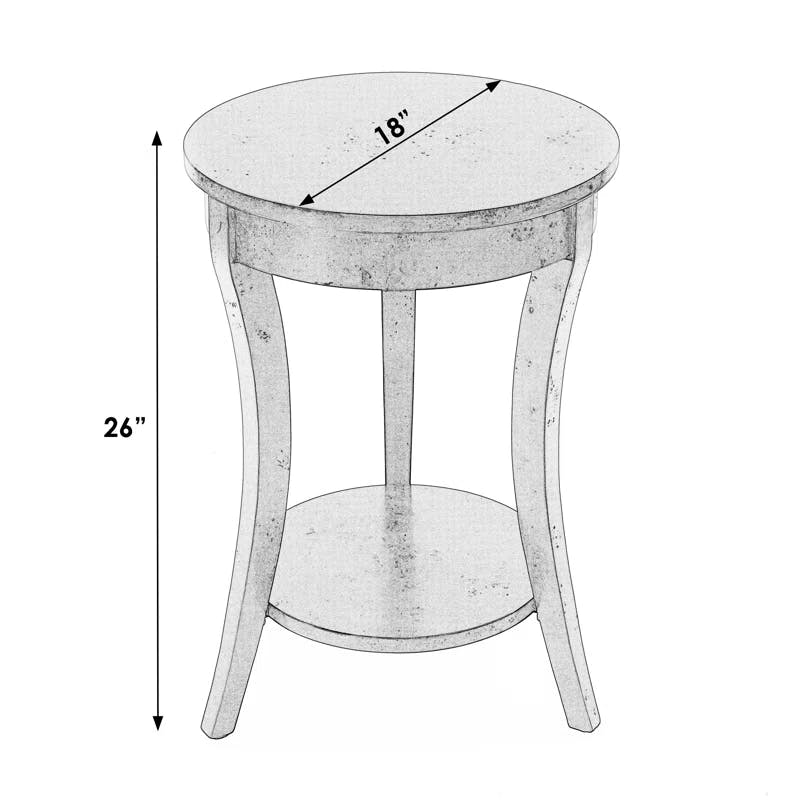 Transitional Olive Ash 18" Round Wood Side Table