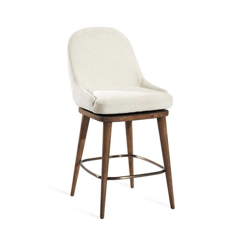 Autumn Brown Oyster Swivel Upholstered Counter Stool
