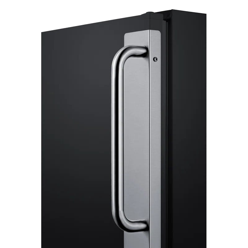 Sleek 24" Undercounter Smart Refrigerator with Stainless Steel Handle - Black