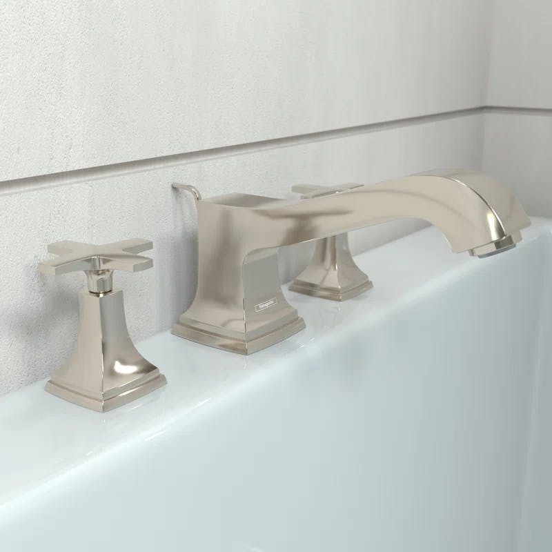 Elegant Polished Nickel 3-Hole Widespread Faucet with Lever Handles