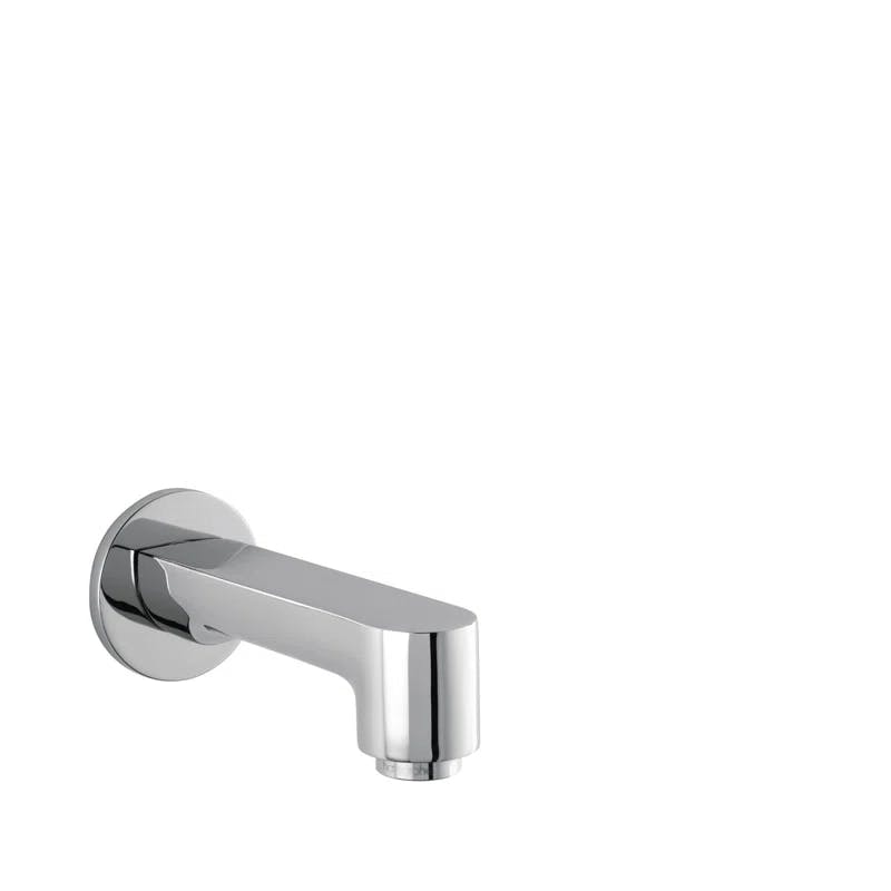 Modern Universal Fit Wall Mounted Tub Spout in Brushed Chrome