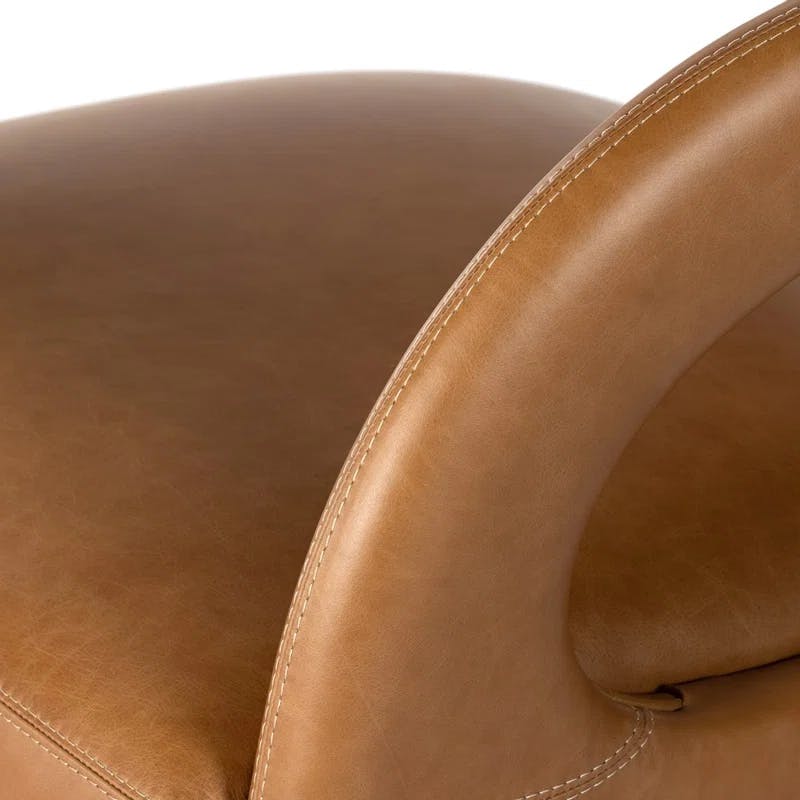 Sonoma Butterscotch Glove Leather Swivel Armchair