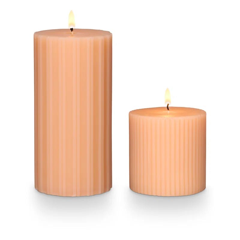 Selin Pink Soy Scented Pillar Candle - Paloma Petal