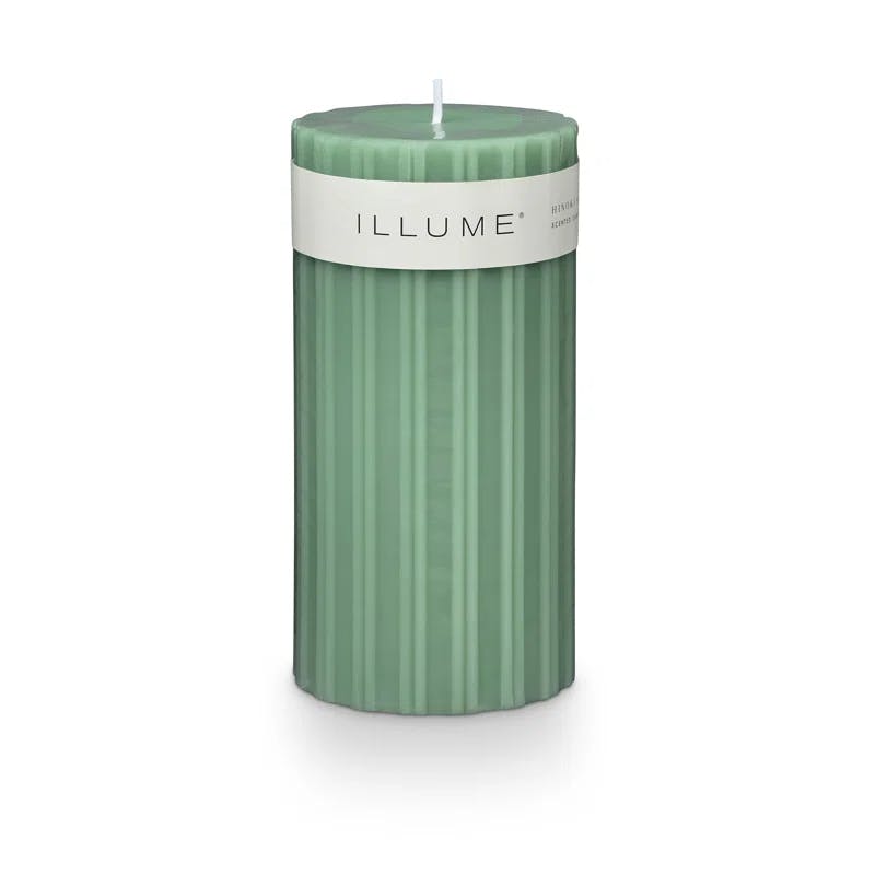 Amber Glitter Hinoki Sage Scented Soy Pillar Candle 3" x 6"