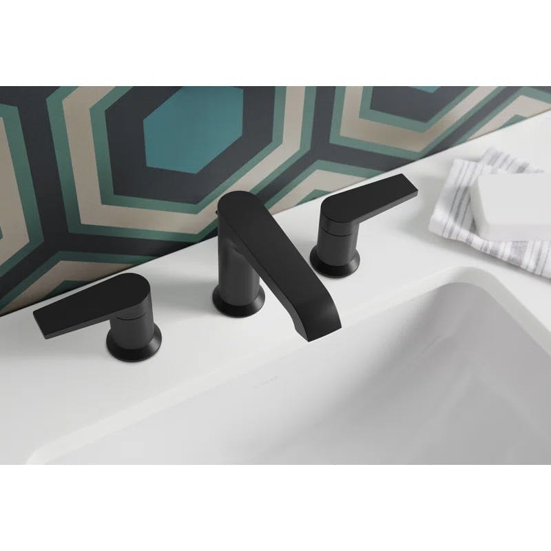 Minimalist Matte Black 2-Handle Widespread Bathroom Faucet