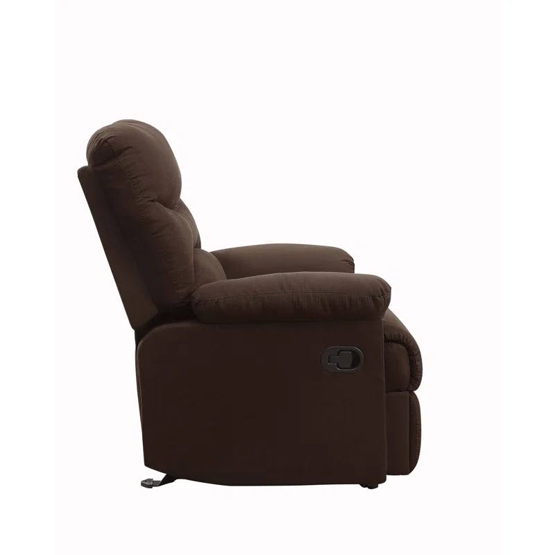 Chocolate Bliss Microfiber Massage Recliner with Manufactured Wood Base