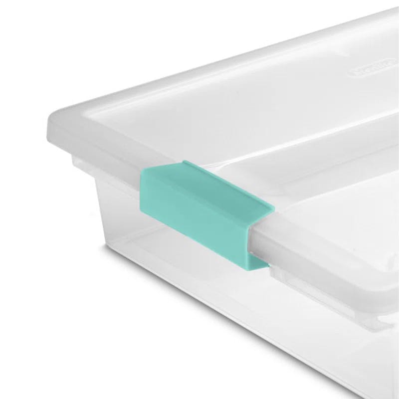 ClearView Stackable 5.7 Qt Plastic Storage Bin with Latching Lid - 6 Pack