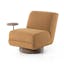 Copenhagen Amber Chunky Upholstery Swivel Accent Chair with Side Table
