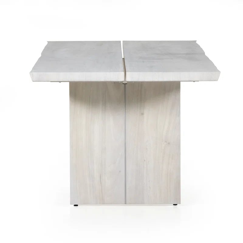 Modern Bleached Guanacaste 94" Rectangular Dining Table for Eight