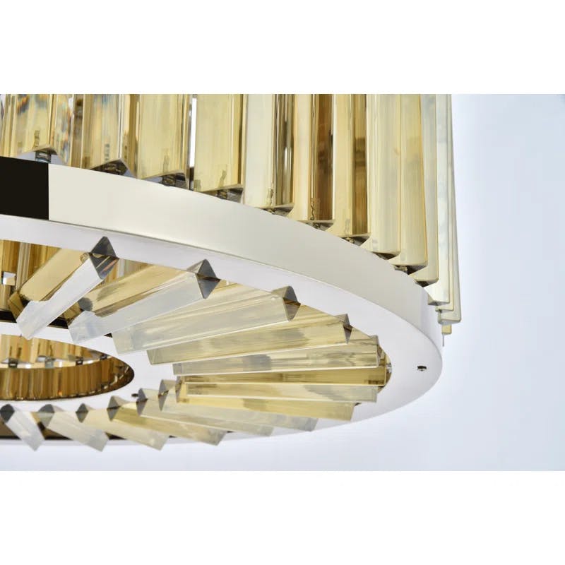 Luxurious Chelsea 8-Light Golden Teak Crystal & Polished Nickel Chandelier