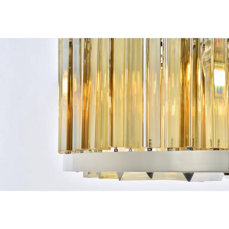 Luxurious Chelsea 8-Light Golden Teak Crystal & Polished Nickel Chandelier