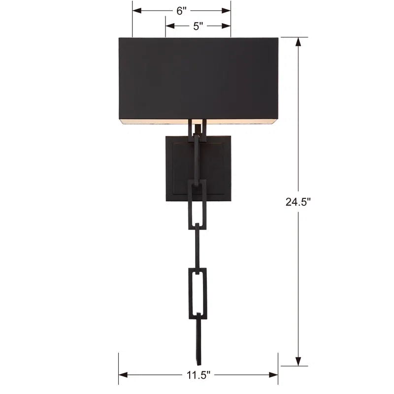 Matte Black & White Dual Light Steel Sconce with Dimmable Feature