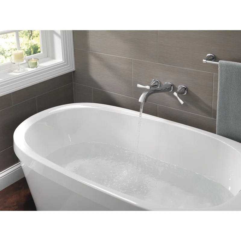 Sleek Stainless Steel Wall-Mounted Tub Filler with Chrome Finish