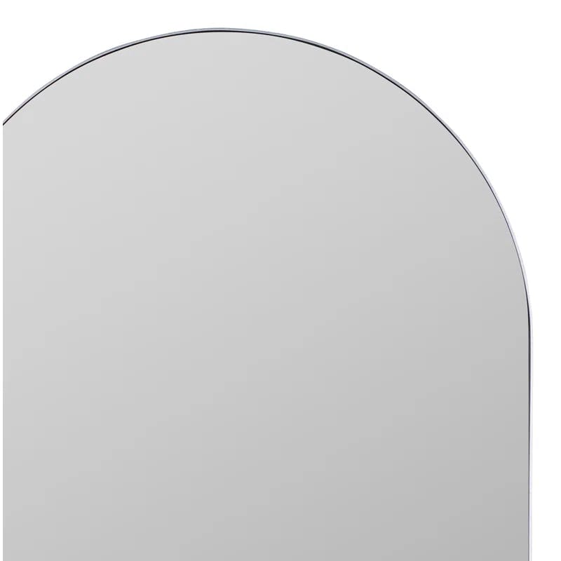 Elegant Gerrard Arched Silver Wall Mirror, 38x24 Inches