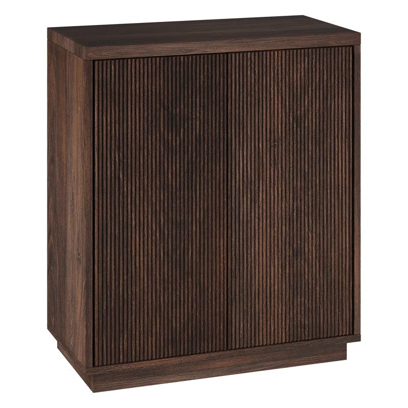Alder Brown Compact Office Storage Cabinet with Adjustable Shelf