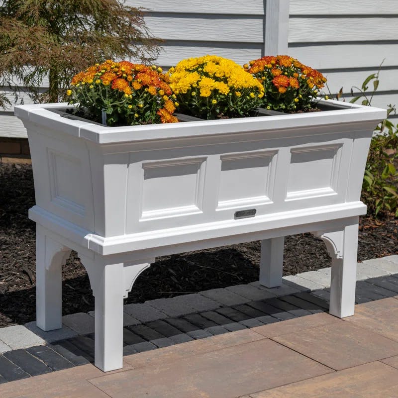 Classic White Raised Garden Planter Box for Outdoor & Indoor, 24"x39"