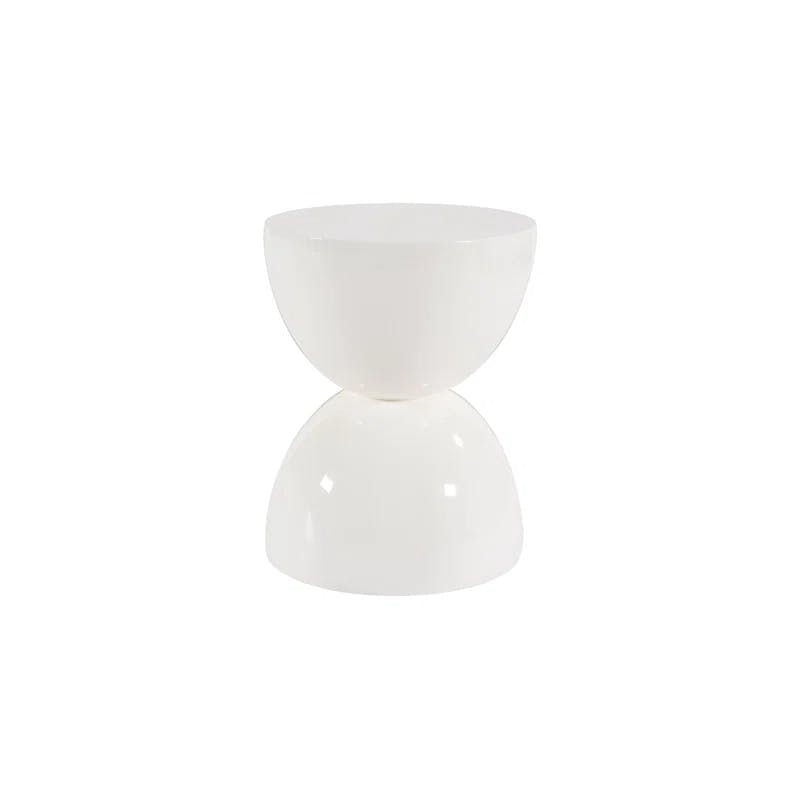 Contemporary White Resin Sculptural Outdoor Totem Stool