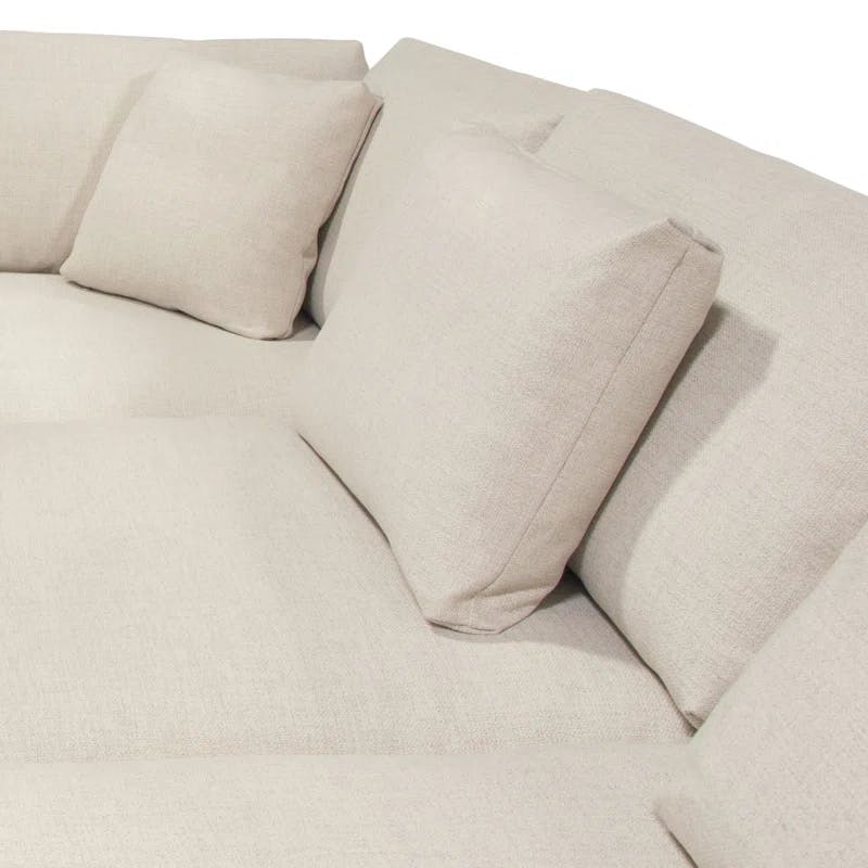 Arcadia Symmetrical L-Shaped Gray Fabric Sectional Sofa