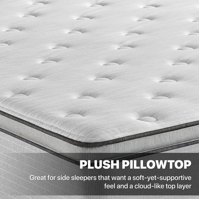 Luxurious Plush Pillow-Top Queen Innerspring Mattress with Gel Memory Foam