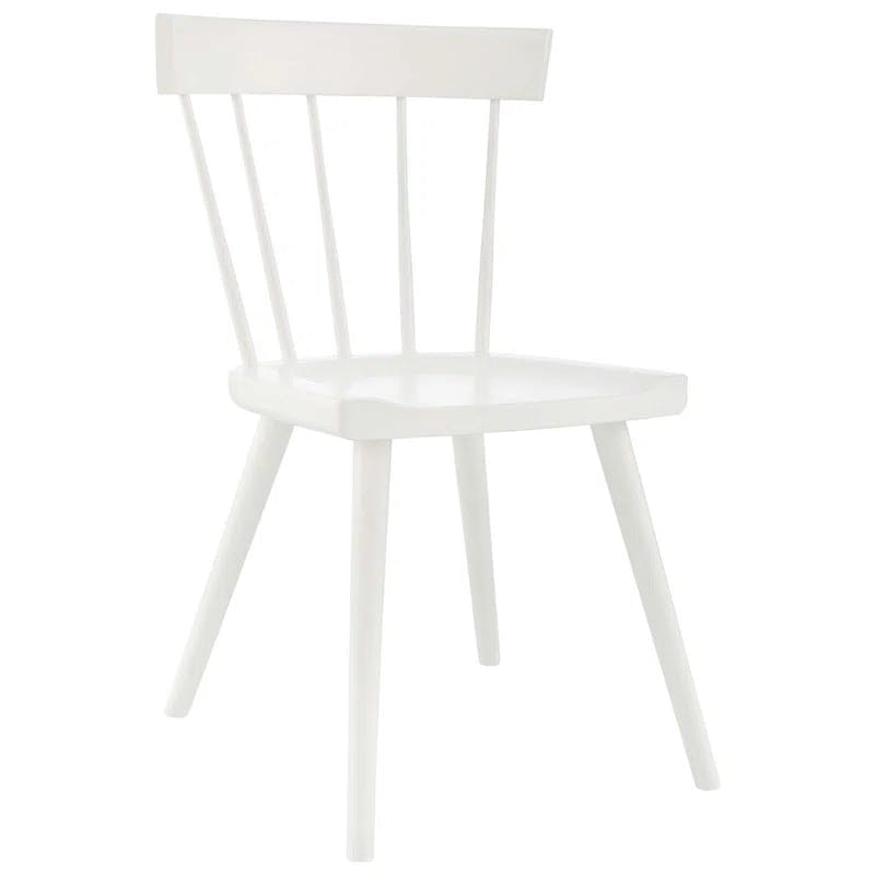 Modern Farmhouse White Elm Wood Slat Side Chair