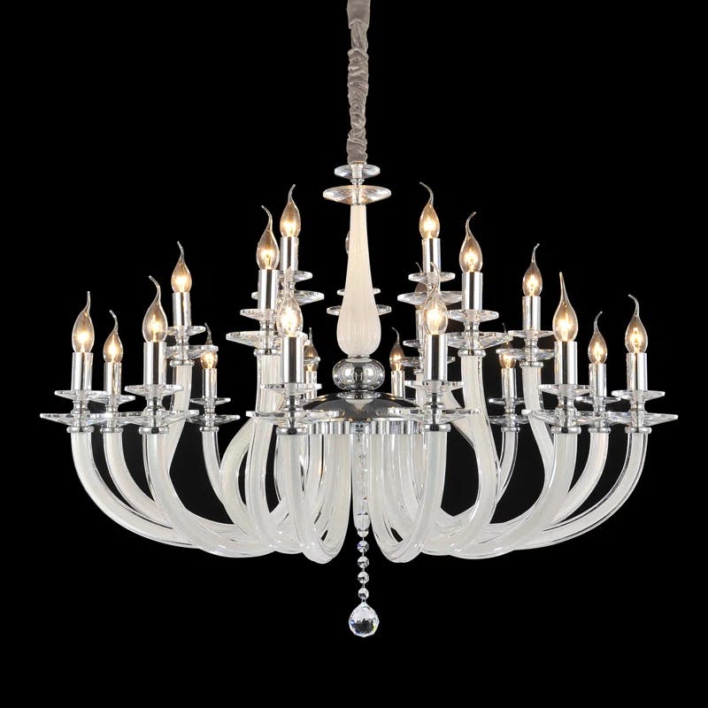 San Marco Glamorous Silver Chrome 21-Light Candle Chandelier