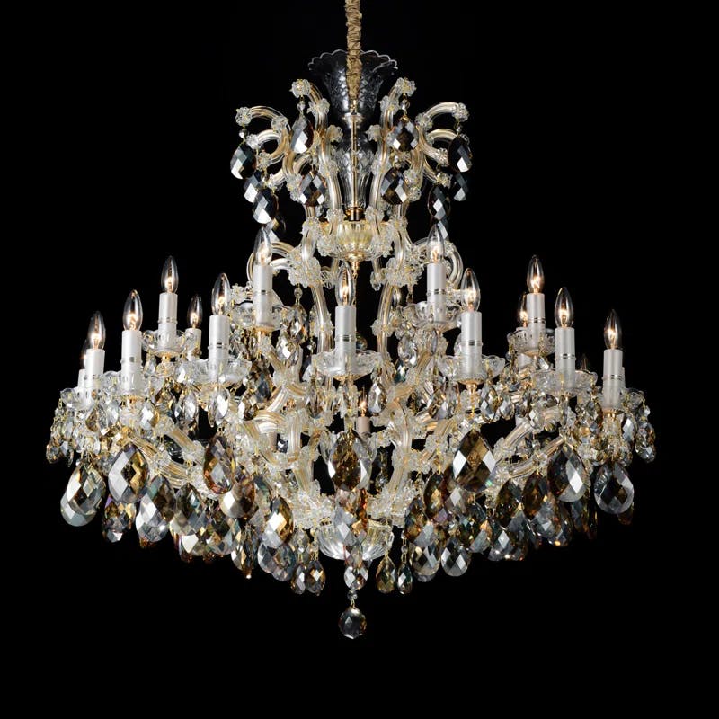 La Scala Glam Gold Crystal 25-Light Candle Chandelier