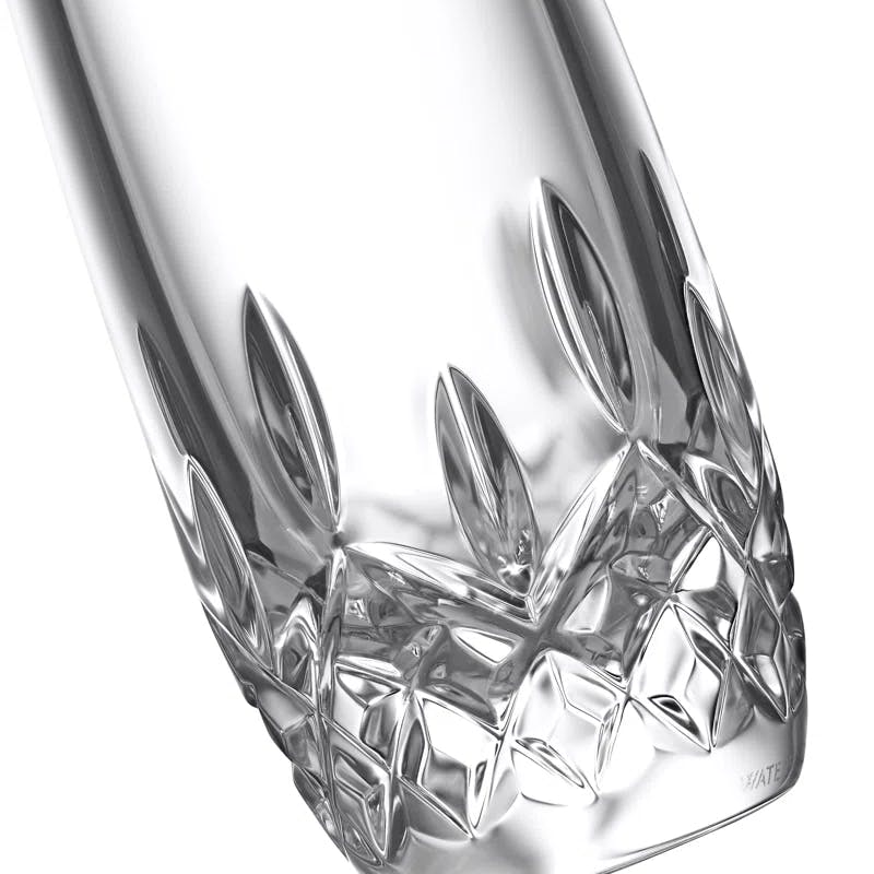 Elegant Crystal Bud Vase with Lismore Diamond Cuts 9.4"H