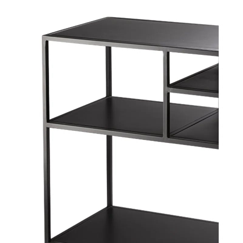 Element 51'' Black Iron Industrial Chic Console with Storage