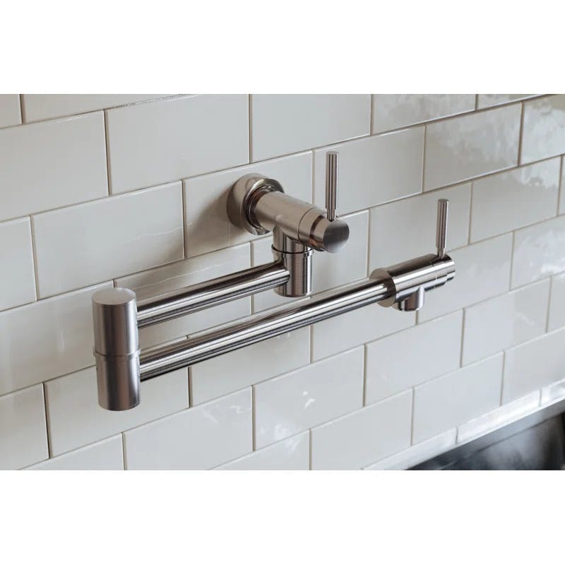 Holborn Transitional 8" Polished Nickel Wall-Mounted Pot Filler