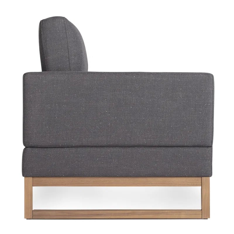 Afton Grey Queen Sleeper Sofa with Walnut Wood Base