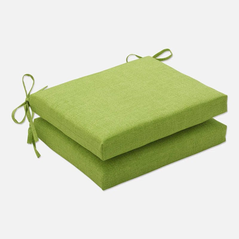 Lime Green Textured Outdoor Dining Chair Cushion Set