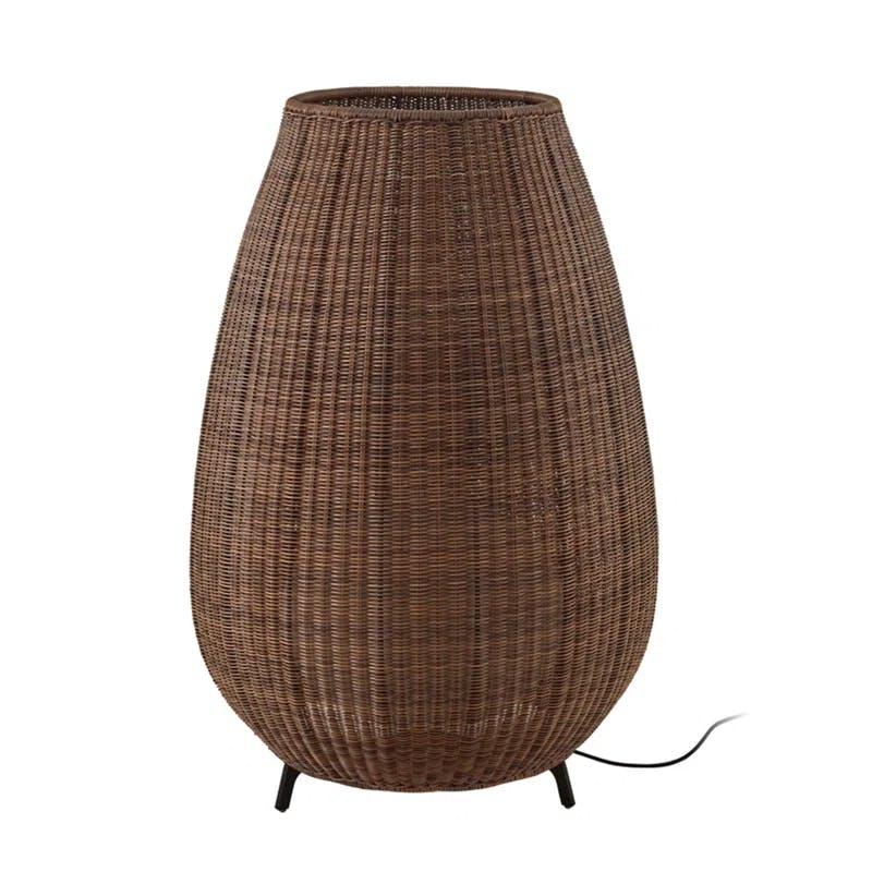 Amphora 48" Brown Handwoven LED Outdoor Floor Lamp