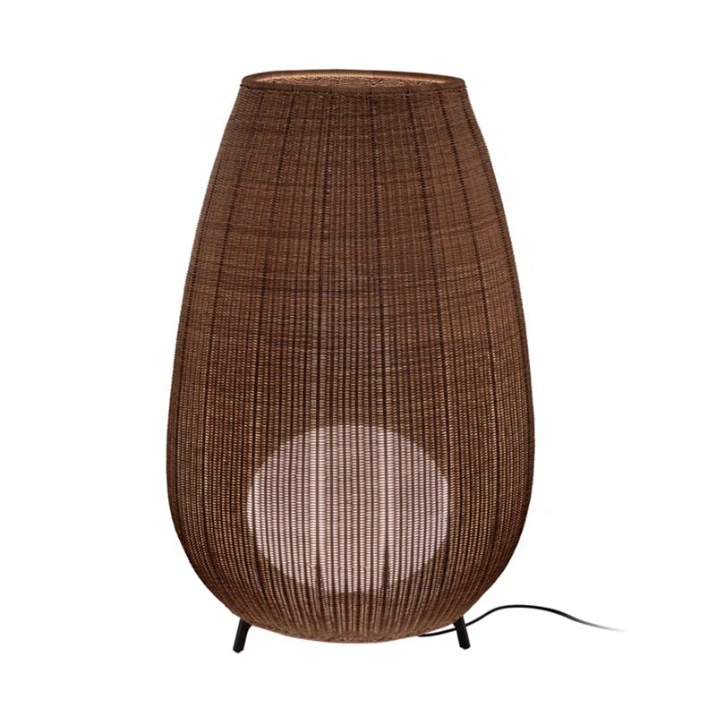 Amphora 53.94" Rattan Brown LED Outdoor Floor Lamp