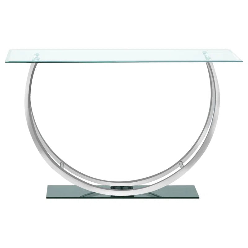 Danville 48'' Silver Mirrored Glass U-Shaped Console Table