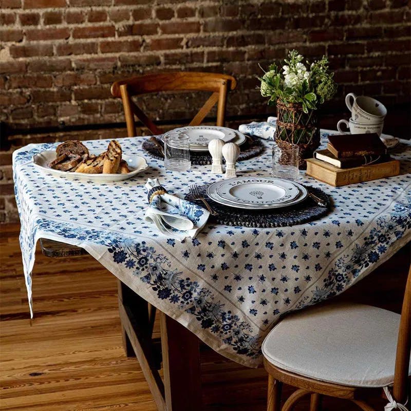 Mirabelle Chambray 54" Square Italian Linen Tablecloth