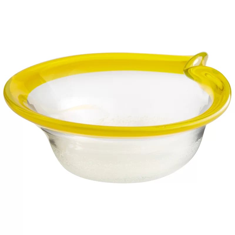 Saturna Sunny Yellow Trim Glass Decorative Bowl