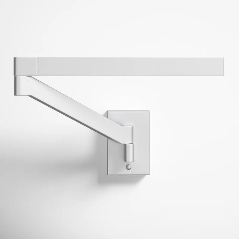 Joziah Titanium Finish Dimmable LED Swing Arm Sconce with White Acrylic Diffuser