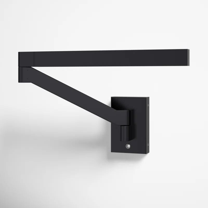 Joziah Black Aluminum LED Swing Arm Sconce with White Diffuser