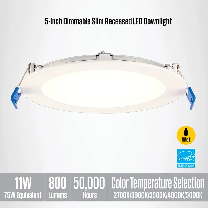 Westinghouse 5" Slim LED Recessed Downlight Kit, Energy Star, White